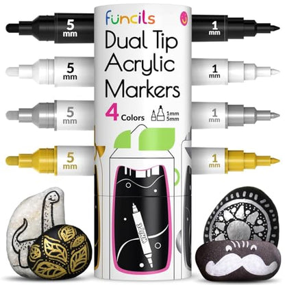 4 Dual Tip Acrylic Paint Pens Markers