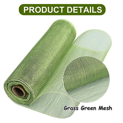 2 Rolls 10 Inch Sage Green Decorative Mesh Ribbbon Rolls (60 Foot)