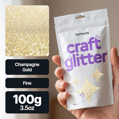 Craft Glitter Champagne Gold 100g Fine Glitter (3.5 Ounce)