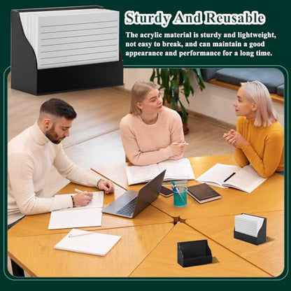 2 Pack Black Index Card Holder 3 X 5 Note Card Organizer Acrylic Index Card Box Flash Card Storage Box Postcard Display Stand Business Card Holder Desktop for Business Office