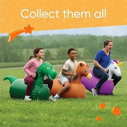 Hop N Go Inflatable Dino Riding Bouncy Hopping Toys for Kids Ages 5+