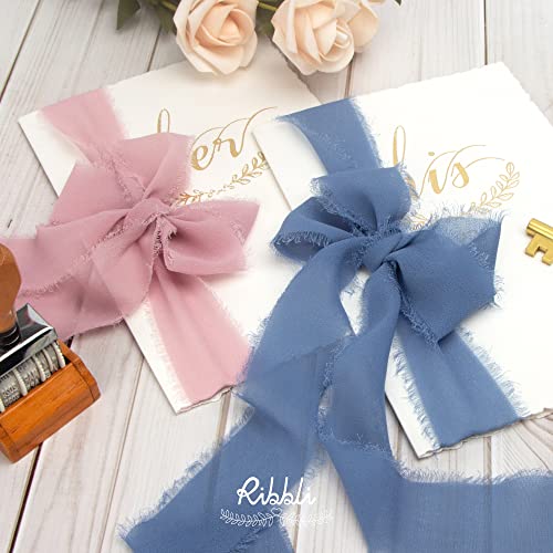Dusty Blue Chiffon Ribbon 1 (60 Foot)