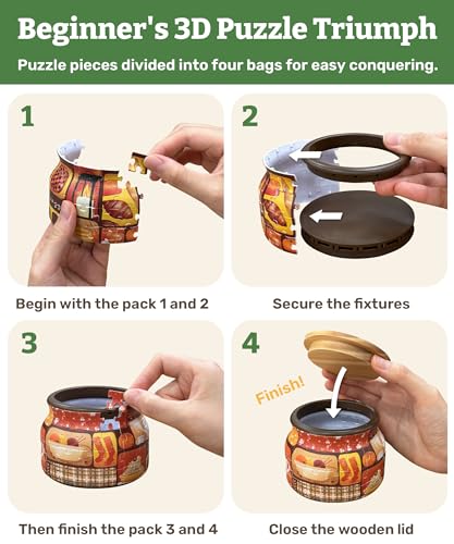3D Puzzle Jar 64 Plastic Pieces for Adults