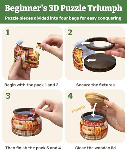 3D Puzzle Jar 64 Plastic Pieces for Adults
