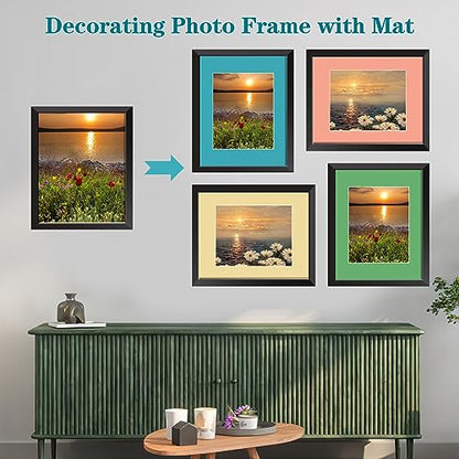 12 Packs Mixed Colors 11x14 Picture Frame Mats for 8x10 Photos