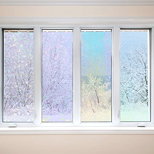 36 Sheets Holographic Sticker Paper A4 Vinyl Holographic Laminate Sheets Self Adhesive Waterproof Transparent Film