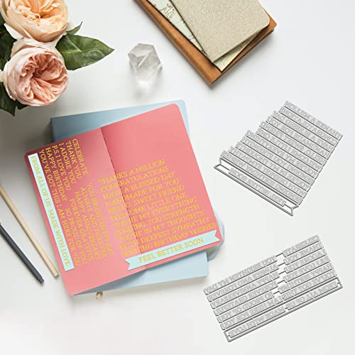 Elegant Everyday Sentiments Words Hot Foil Plate and Die Cuts Sets for DIY Scrapbooking Paper Cards Decor Embossing Foil Handmade Craft (2 Count)