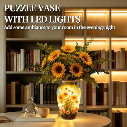 3D Puzzle Vase for Adults with 120 Plastic Pieces (120 Count)