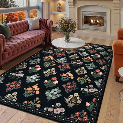 Floral Print Rug for Living Room (35.71 Sq Ft)