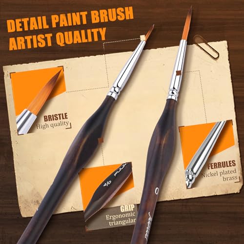 Miniature Paint Brushes with Domed Dry Brush Set for Miniature Painting