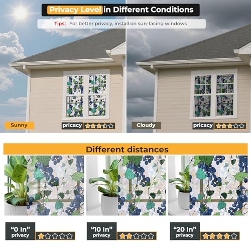 Rainbow 3D Window Stained Glass Privacy Film Decorative
