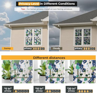 Rainbow 3D Window Stained Glass Privacy Film Decorative