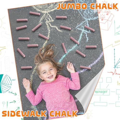 20 Pcs Sidewalk Chalks for Kids Non Toxic Jumbo Chalk for Party Gift Outdoor Art Classroom Play Painting (20 Count)