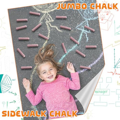 20 Pcs Sidewalk Chalks for Kids Non Toxic Jumbo Chalk for Party Gift Outdoor Art Classroom Play Painting (20 Count)