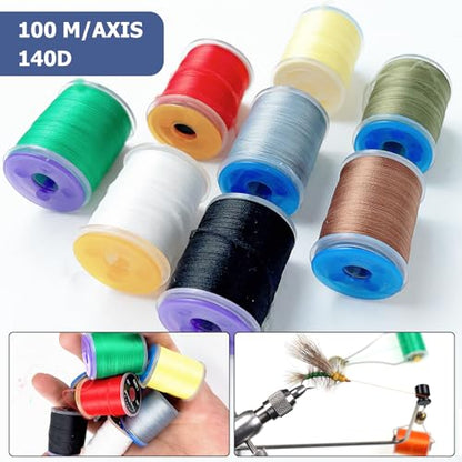 Fly Tying Kit Material Tools Kit Bobbin Fly Hooks Scissors Fly Beads Threader Needle Whip Finisher Fly Fishing Flies Starter Making Kit 149Pcs with Carry Bag (149 Count)