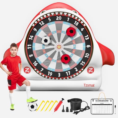 Inflatable Game Outdoor Giant Dartboard for Soccer Large Carnival Outdoor Games Giant Outdoor Game Activities Giant Yard Soccer Darts Games Red (4 Count)