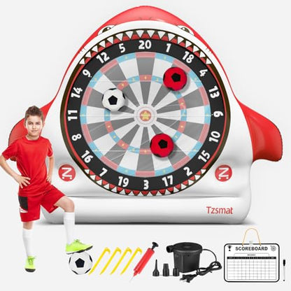 Inflatable Game Outdoor Giant Dartboard for Soccer Large Carnival Outdoor Games Giant Outdoor Game Activities Giant Yard Soccer Darts Games Red (4 Count)