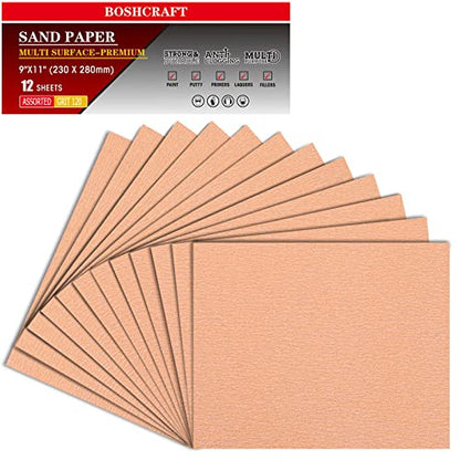 120 Grit Sand Paper 9" x 11" (12 Count)