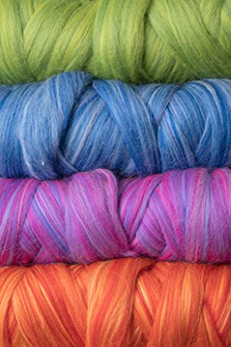 Multi Colored Natural Wool roving