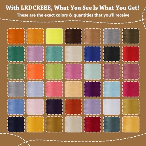 42 Colors Sewing Thread Kit All Purpose Polyester Thread Assorted Colors for Sewing Machine and Hand Stitching Use (96000 Foot)