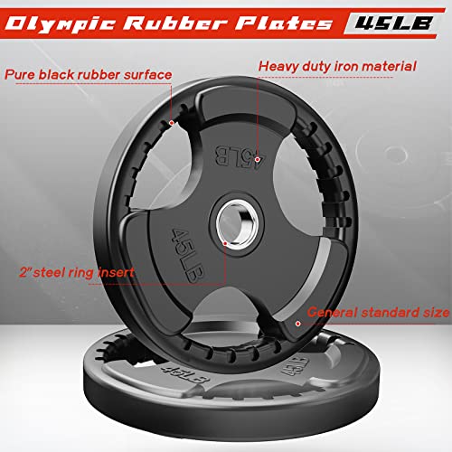 Olympic Rubber Grip Weight Plates (2 Count)