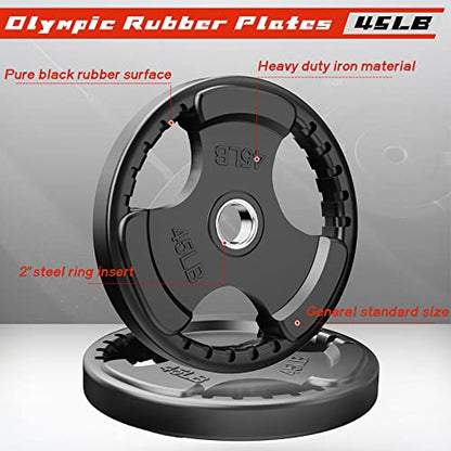 Olympic Rubber Grip Weight Plates (2 Count)