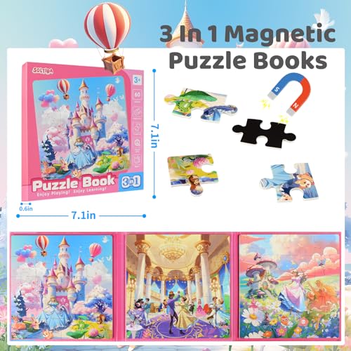 Princess Magnetic Puzzles for Toddlers 3 (60 Count)