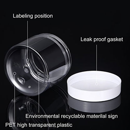 12 Pack 7 oz Plastic Container Jars with Lids Round Clear Travel Cosmetic Container Slime Jars for Toiletries (84 Count)