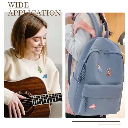 Beadthoven 9pcs Musical Instrument Badge Brooch Pins Fashion Metal Music Notes Symbols Enamel Lapel Pin Backpack Clothes Jewelry Gift Cute Cartoon Pin for for DIY Backpacks Bags Jackets Hat Decoration