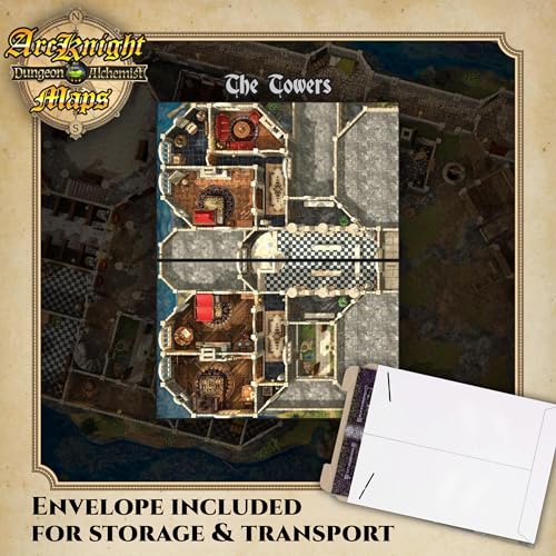 The Noble's Keep Roleplaying D&D Battle Map; 16 Modular RPG Maps in 8 Double