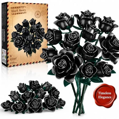 Black Roses Bouquet Building Set