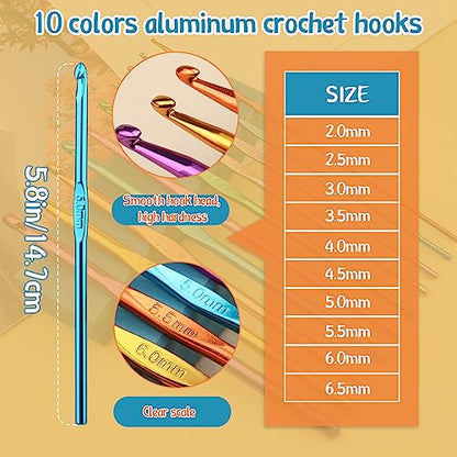 110 Pcs Crochet Hooks Set 0.6