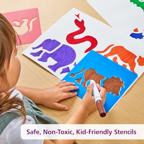 Washable Plastic Jungle Stencils (6 Count)