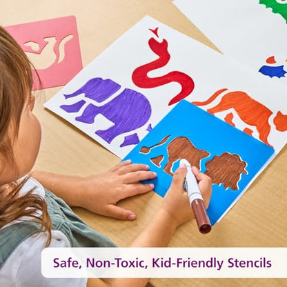 Washable Plastic Jungle Stencils (6 Count)