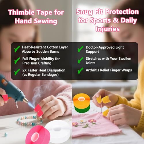 6 Pack Thimble Tape for Hand Sewing (6 Count)