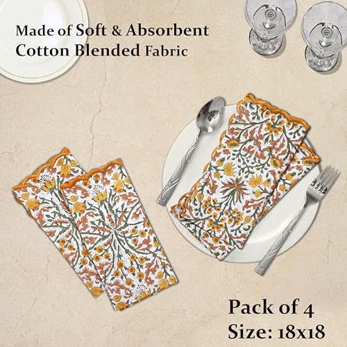 Hand Block Print Cloth Napkins (4.2329 Ounce)