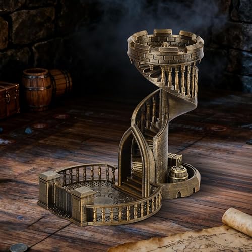 Dice Rolling Tower and Tray Retro Castle Mold Color for Tabletop Games