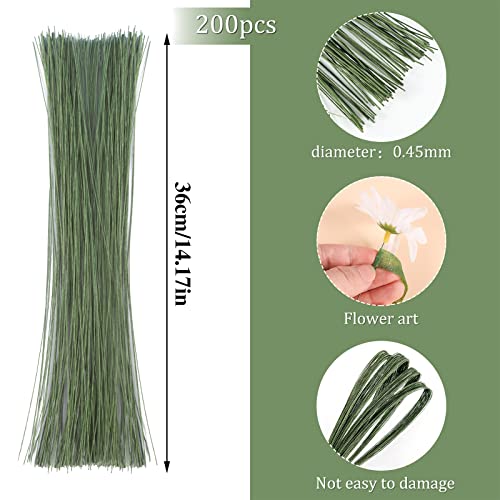 200Pcs Green Floral Wire (200 Count)