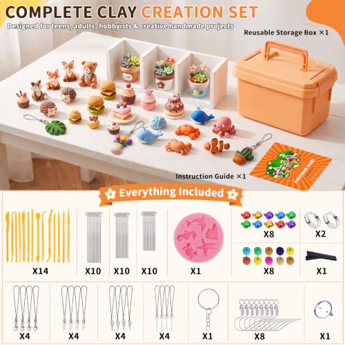 130 Pcs Polymer Clay Kit 48 Colors Oven Bake Clay 40g Large Block