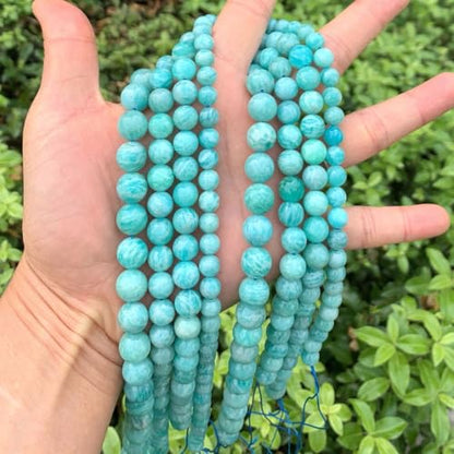 180pcs Adabele Natural Grade A Brazil Amazonite Healing Gemstone 4mm Small Round Beads Gem Stone Spacer for DIY Craft Jewelry Making GE8 (178 Count)