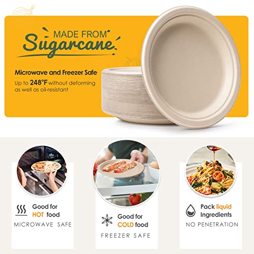 100% Compostable Plates Set 700pcs Heavy (700 Count)