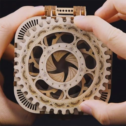 3D Wooden Puzzle Mechanical Treasure Box Model DIY Brain Teaser Projects for Adult Age 14+ Birthday Gift Educational Toys Wooden Puzzles for Adults