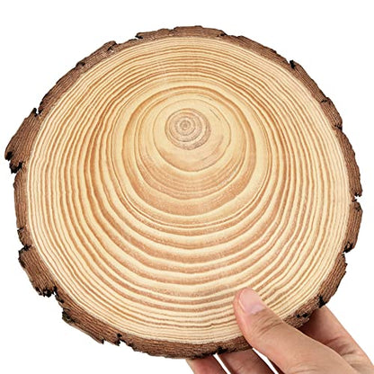 6 PCS 8 10 Inches Natural Unfinished Wood Slices (6 Count)