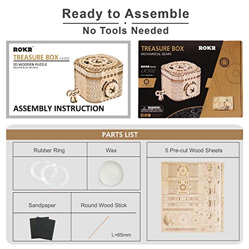 3D Wooden Puzzle Password Box Model Kits for Adults and Teens to Build Combination Lock Mechanism Christmas