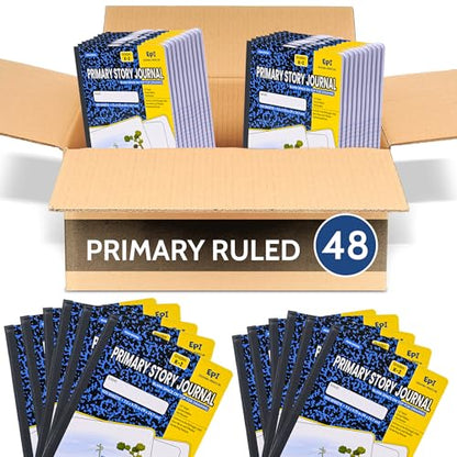 48 Pack EPI Primary Ruled Composition Notebook Black (48 Count)