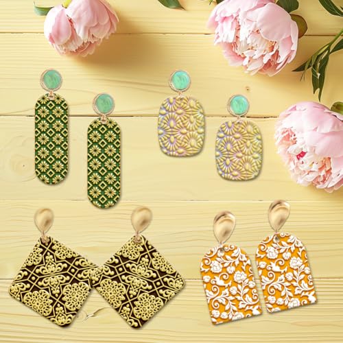 4PCS Polymer Clay Texture Sheets Set for Using with Clay Cutters (4 Count)