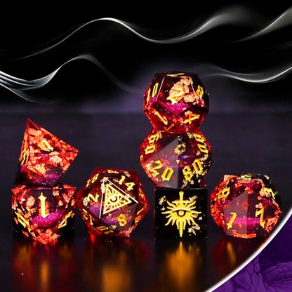 The Eye of Mystery Liquid Core DND Dice Set