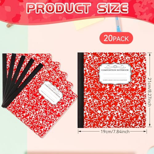20 Pack Composition Notebooks Bulk
