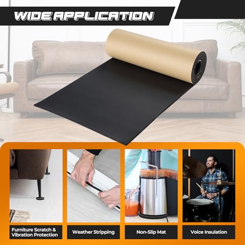 Sponge Neoprene with Adhesive Foam Rubber Sheet (4.5 Foot)