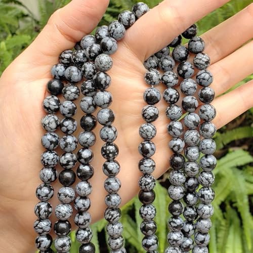 180pcs Adabele Natural Snowflake Obsidian Gemstone 4mm (190 Count)
